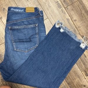 American Eagle wide leg crop denim